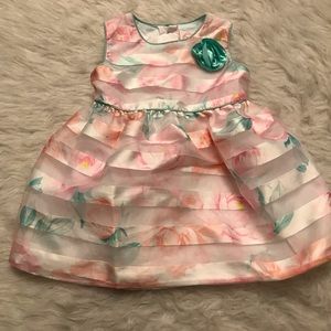 Wonder Nation Pink Blue Floral Dress 6-9 months